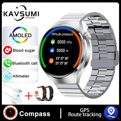 Montre intelligente de sport NDavid pour homme, traqueur GPS, écran HD AMOLED 2024 ", fréquence cardiaque, glycémie, appel Bluetooth, 1.53x360, nouveau, 360