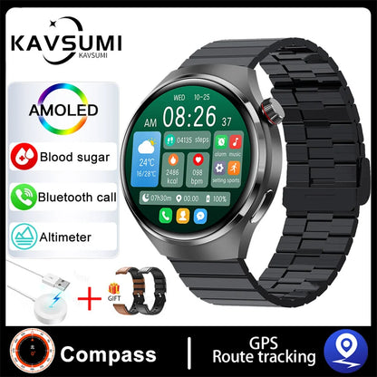 Montre intelligente de sport NDavid pour homme, traqueur GPS, écran HD AMOLED 2024 ", fréquence cardiaque, glycémie, appel Bluetooth, 1.53x360, nouveau, 360