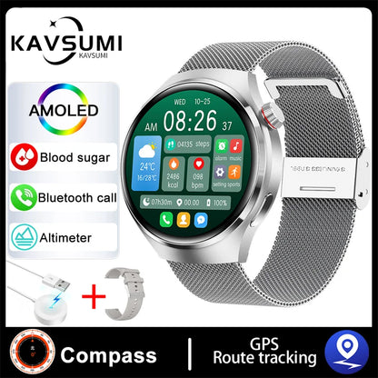 Montre intelligente de sport NDavid pour homme, traqueur GPS, écran HD AMOLED 2024 ", fréquence cardiaque, glycémie, appel Bluetooth, 1.53x360, nouveau, 360