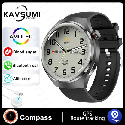 Montre intelligente de sport NDavid pour homme, traqueur GPS, écran HD AMOLED 2024 ", fréquence cardiaque, glycémie, appel Bluetooth, 1.53x360, nouveau, 360