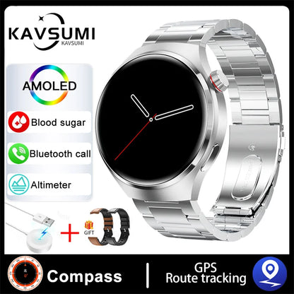 Montre intelligente de sport NDavid pour homme, traqueur GPS, écran HD AMOLED 2024 ", fréquence cardiaque, glycémie, appel Bluetooth, 1.53x360, nouveau, 360